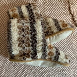 Cozy Wool Slipper Boots leather bottoms cozy comfy Scandinavian boho